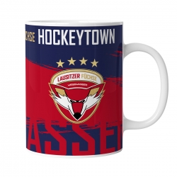 Lausitzer Füchse - Kaffeepott - Hockeytown - blau-rot