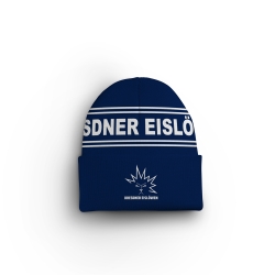 Eislöwen - Beanie mit Krempe navy - Logo und Schriftzug