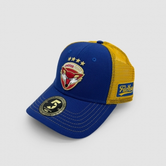 Lausitzer Füchse - Trucker Cap blau/gelb - Logo - 58,5cm