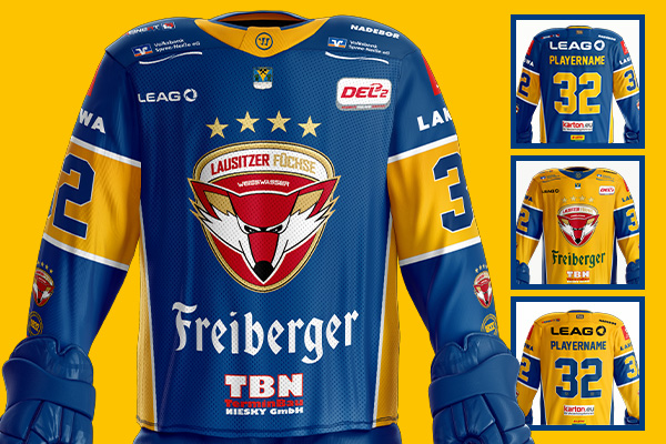 Lausitzer Füchse Fantrikots Saison 2025-26 Home und Away